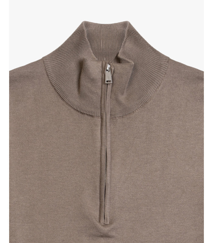 GIANNI LUPO COTTON SWEATER WITH QUARTER ZIP COLLAR