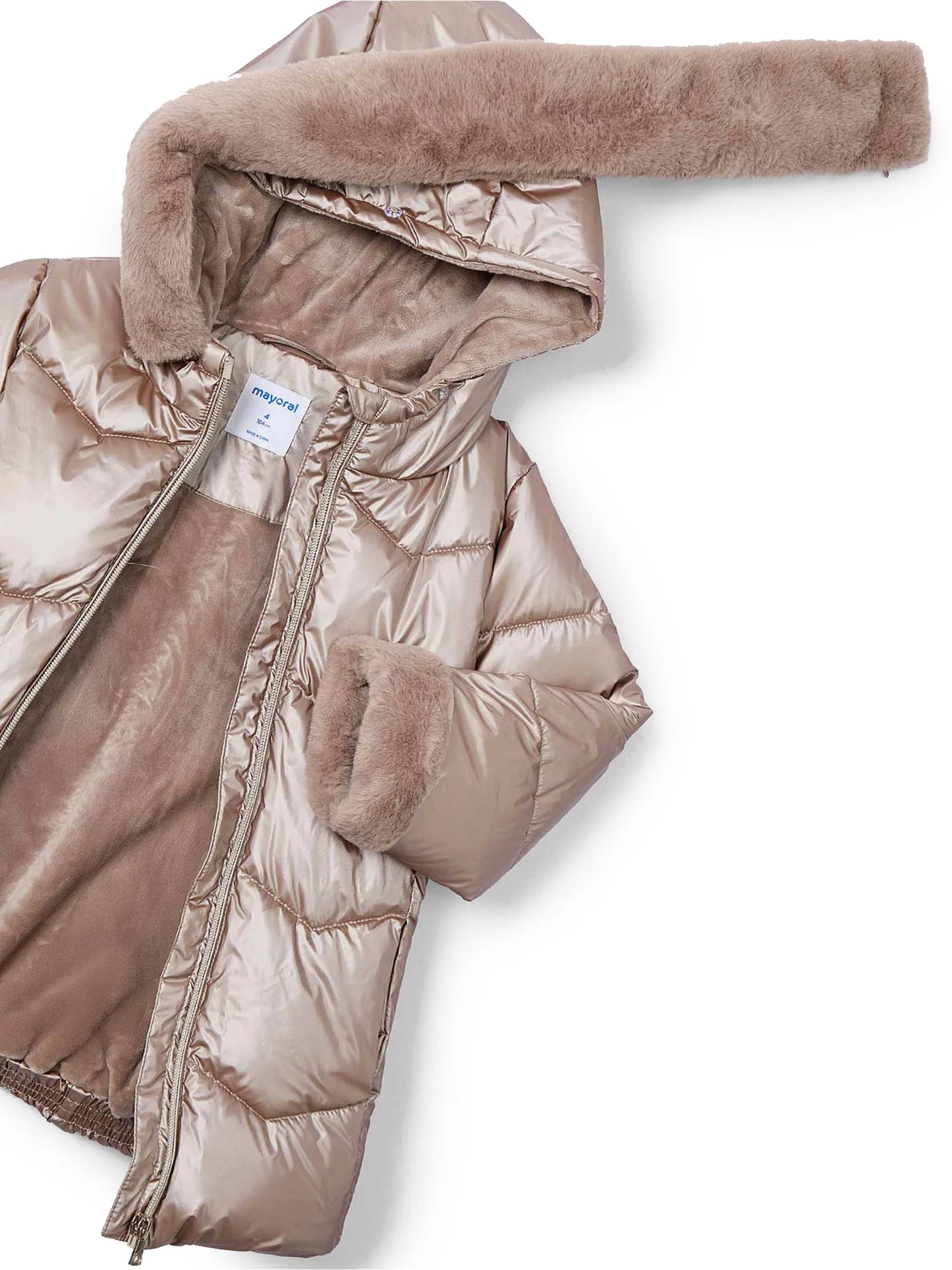 MAYORAL GLOSSY COAT WITH BELT