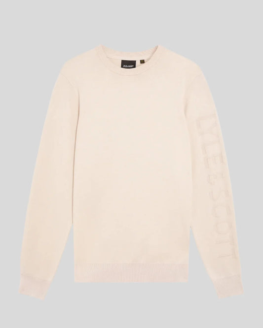 LYLE&SCOTT MESH LOGO CREW NECK JUMPER