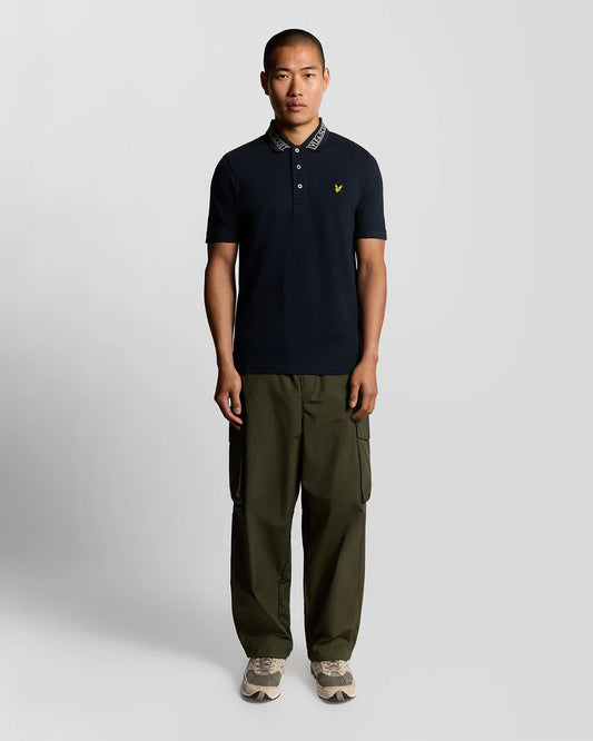 LYLE & SCOTT LOGO RIBBED POLO SHIRT