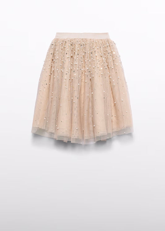 ABEL & LULA GIRLS PEARLS MIDI SKIRT
