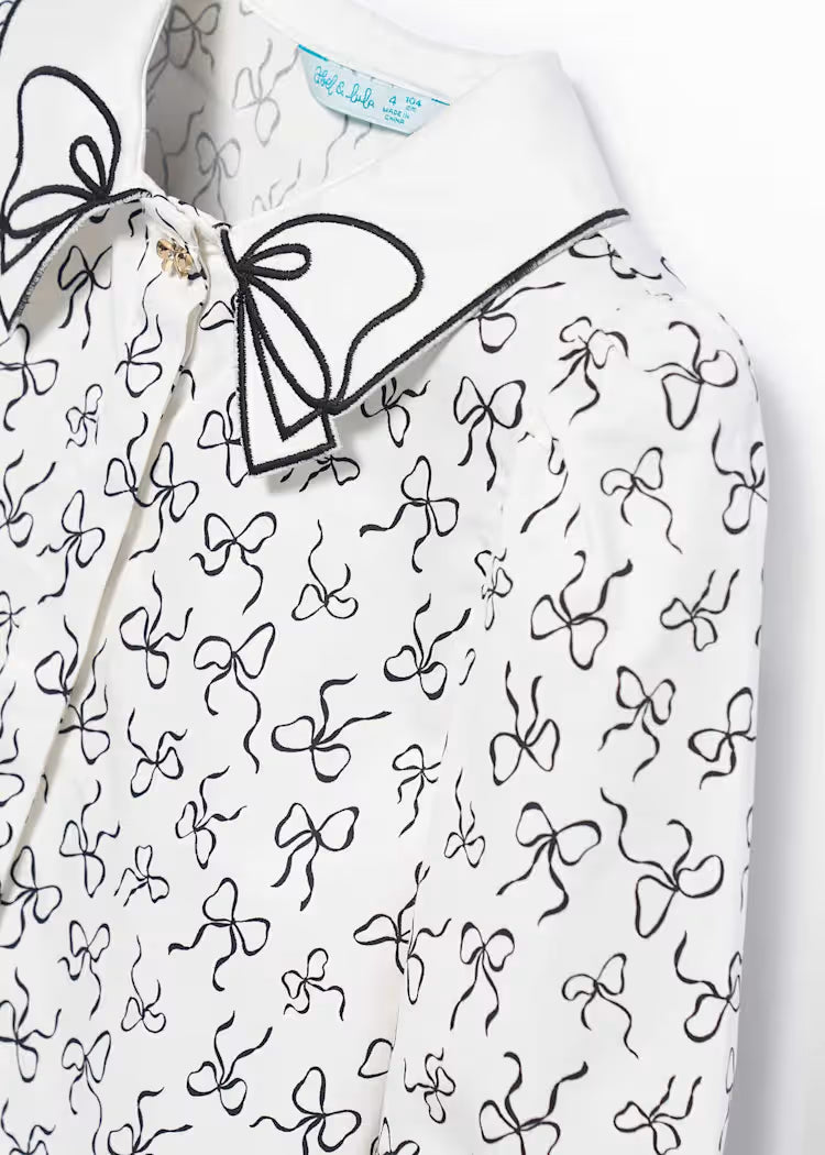 MAYORAL ABEL&LULA GIRLS SATIN POPLIN BLOUSE