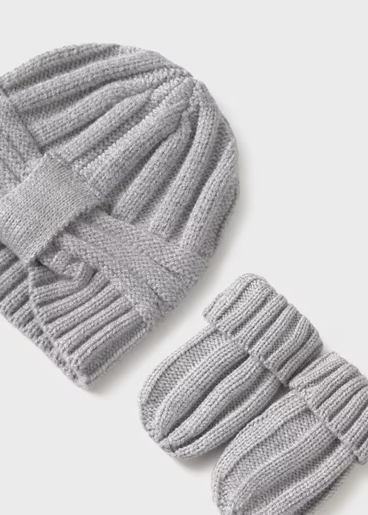 MAYORAL NEWBORN GIRL HAT AND MITTENS SET