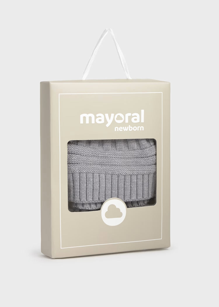 MAYORAL NEWBORN GIRL HAT AND MITTENS SET