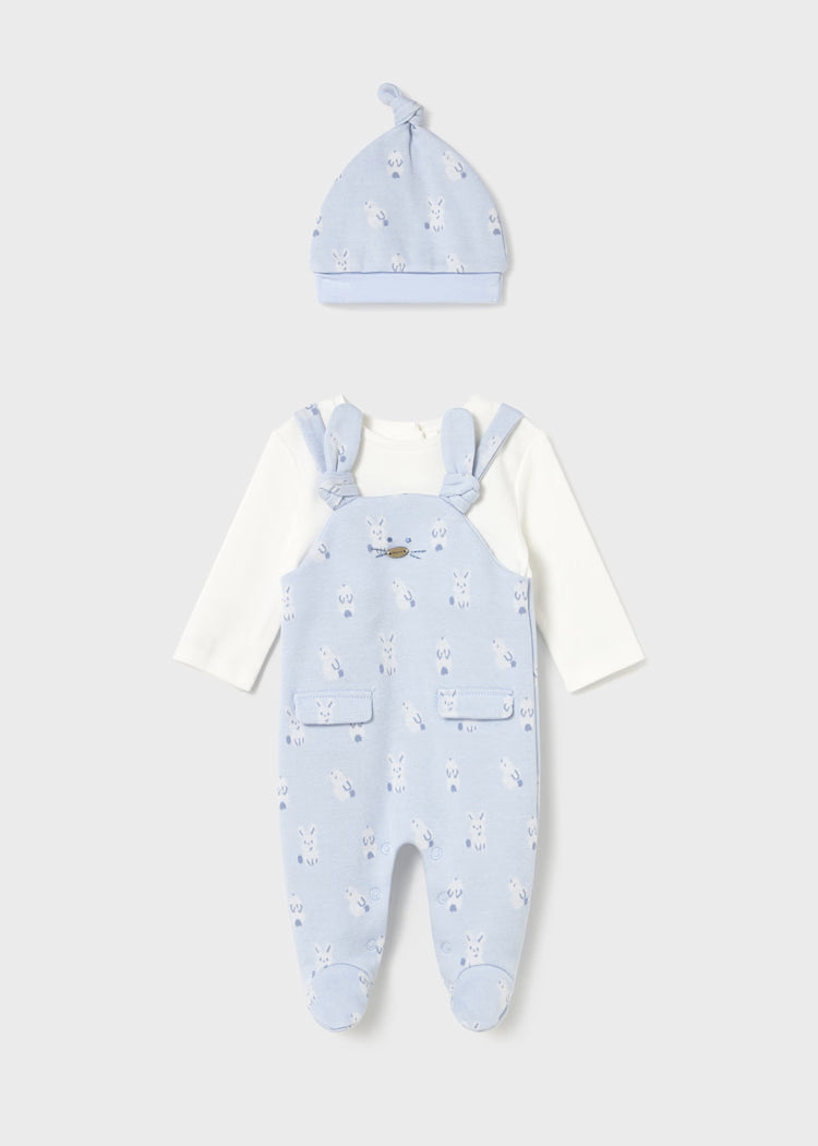 MAYORAL NEWBORN SET ROMPER ANF HAT