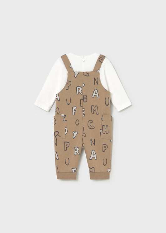 MAYORAL NEWBORN ROMPER WITH LETTERS PATTERN