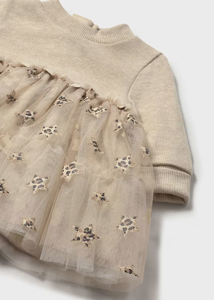 MAYORAL NEWBORN TULLE STARS DRESS