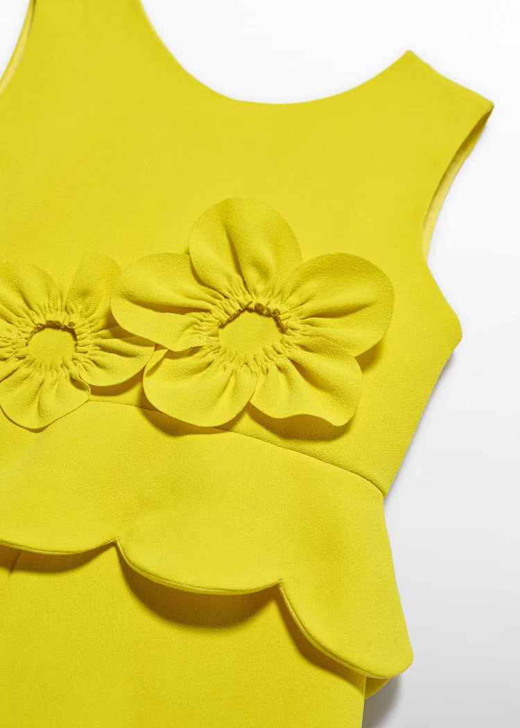 ABEL & LULA 3D FLORAL CREPE JUMPSUIT