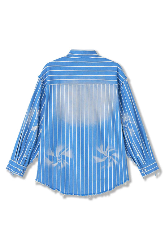ACUPUNCTURE FASHION PAINTER OVERZISED STRIPE SHIRT