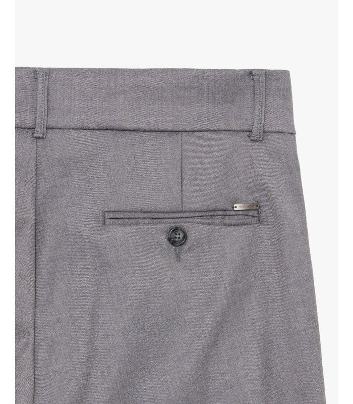 GIANNI LUPO PLEATED TROUSERS WITH TURN-UP HEM