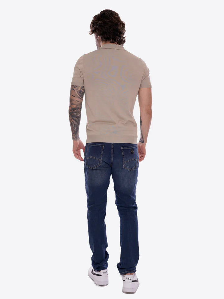 GIANNI LUPO MUSCLE FIT KNITTED POLO SHIRT