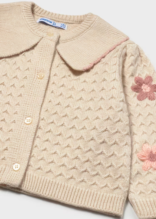 MAYORAL GIRLS KNITTED FLOWERS CARDIGAN