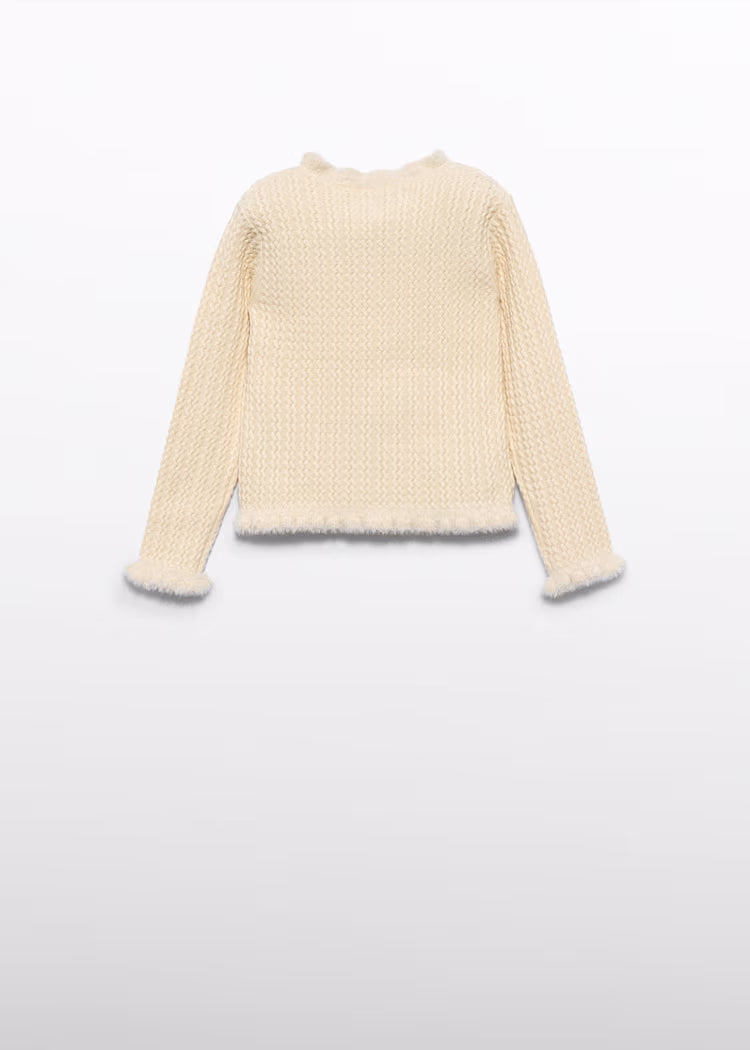 ABEL & LULA GIRLS KNITTED FUR JUMPER