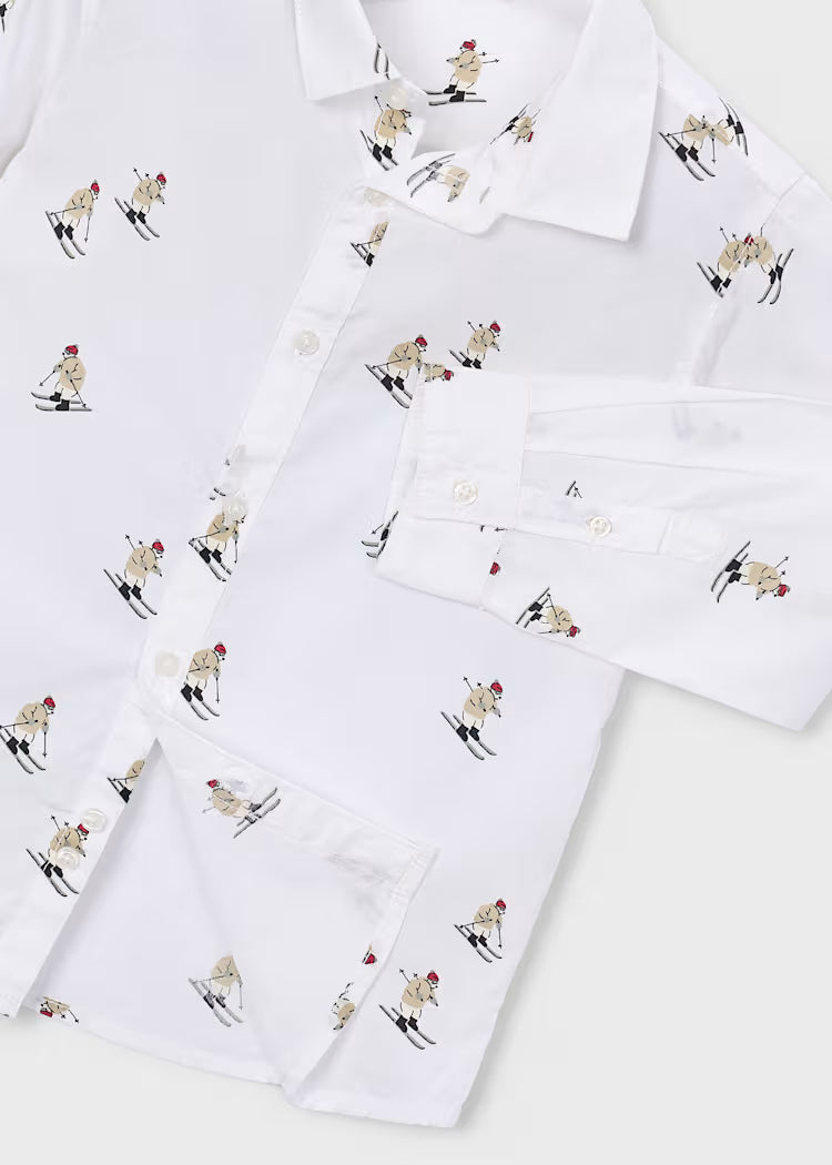 MAYORAL KIDS SKIER PRINT LS SHIRT