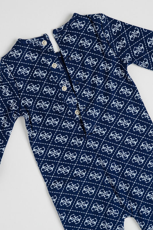 GUESS KIDS LS MONOGRAM INTERLOCK OVERALL