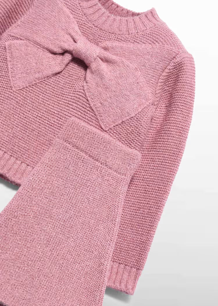 ABEL & LULA GIRLS KNITTED BOW SKIRT SET