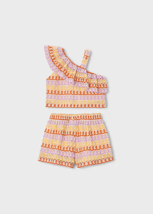 MAYORAL SET KNITTED TOP AND SHORTS