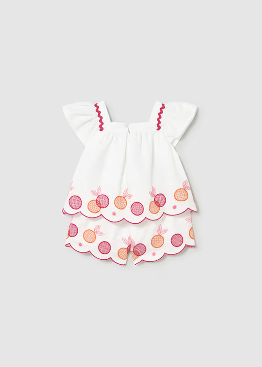 _MAYORAL EMBROIDERED BERMUDAS SET