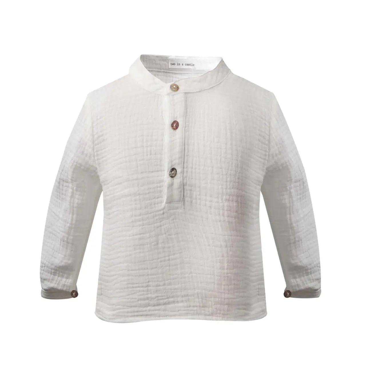 TWO IN A CASTLE LINEN MAO COLLAR SHIRT