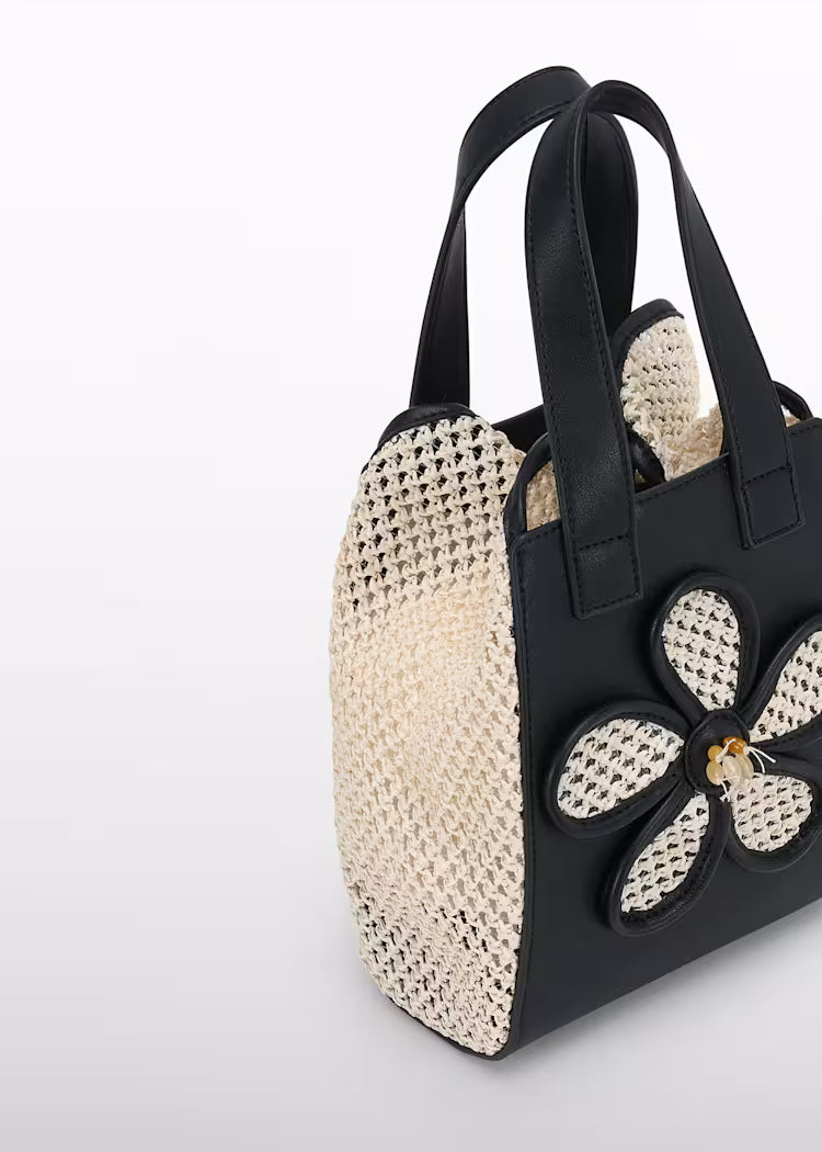 _ABEL & LULA RAFFIA FLOWER DETAIL BAG