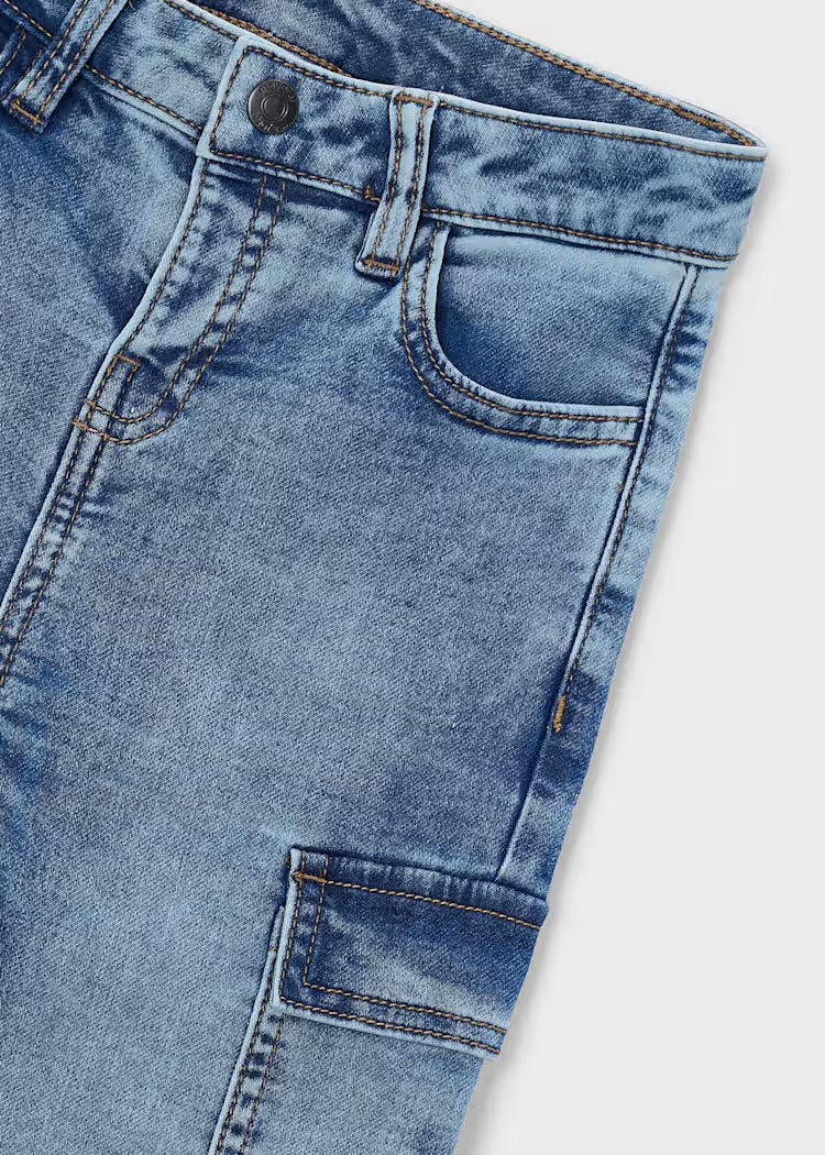 MAYORAL KIDS SOFT DENIM CARGO PANTS