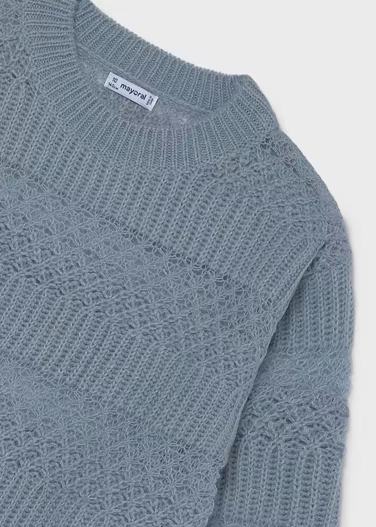 MAYORAL GIRLS TEXTURED OPENWORK SWEATER