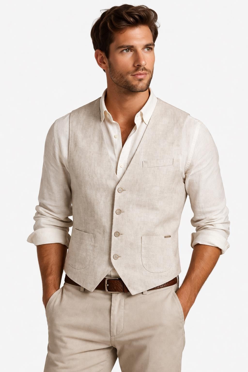 GIANNI LUPO LINEN SUIT VEST