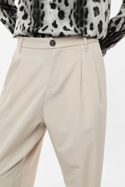 IMPERIAL FASHION REGULAR-FIT TROUSERS WITH DARTS & BUTTON CLOSURE