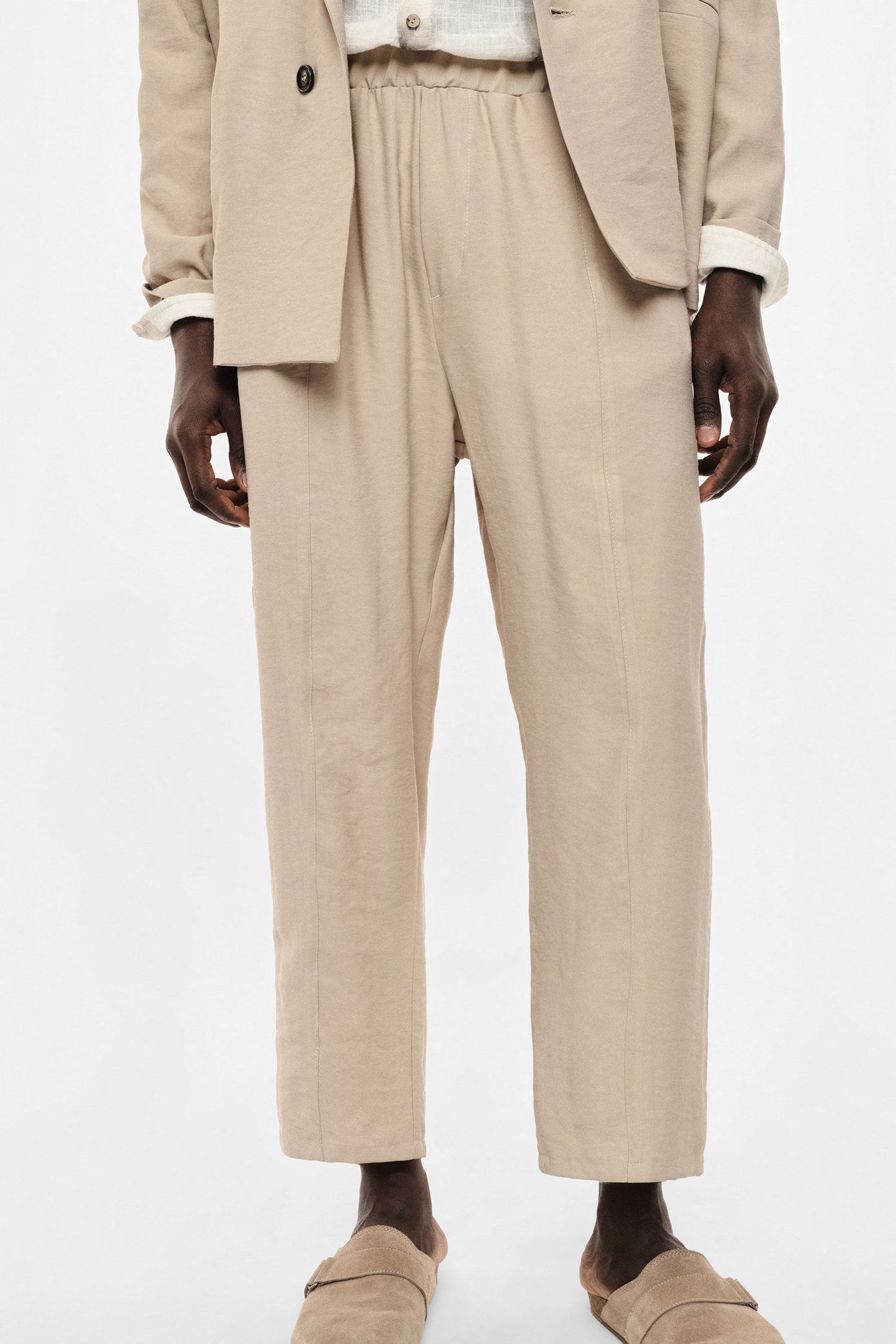 IMPERIAL FASHION REGULAR-FIT TROUSERS WITH ELASTIC WAISTBAND & PLEAT