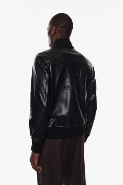 IMPERIAL FASHION LEATHER JACKET WITH FRONT ZIP CLOSURE