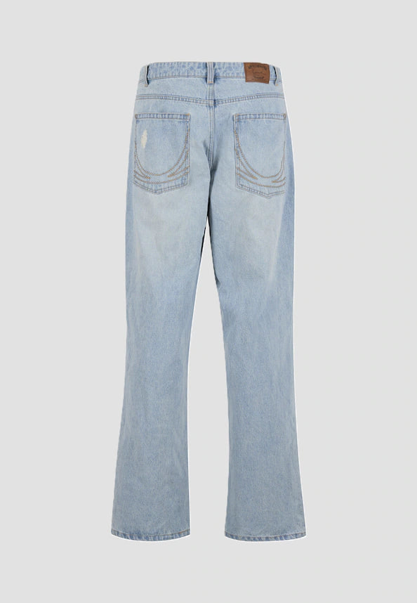 KARL KANI OG DISTRESSED STRAIGHT LEG JEANS