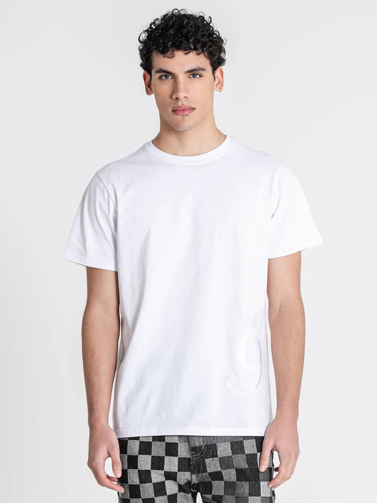 GIANNI KAVANAGH WHITE G EMBROIDERY T SHIRT