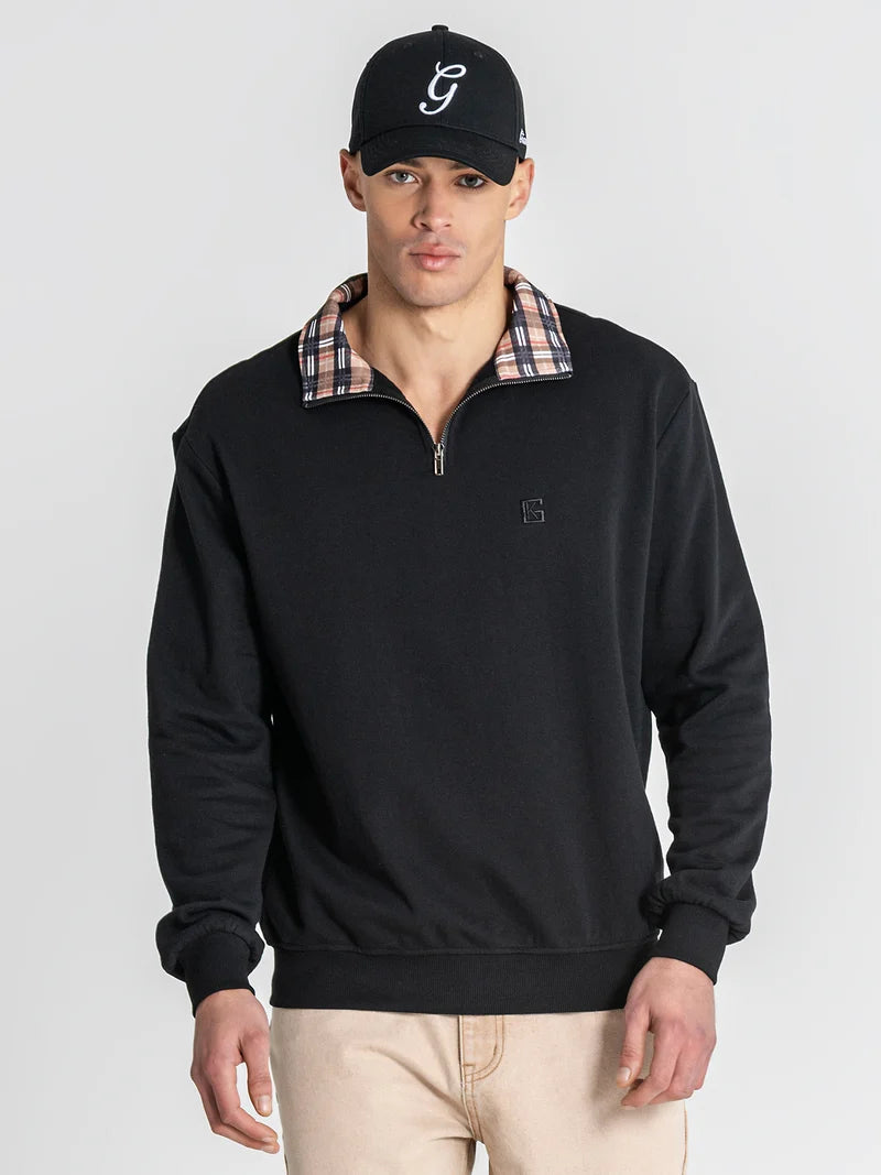 GIANNI KAVANAGH BLACK BRITISH ZIP SWEATSHIRT