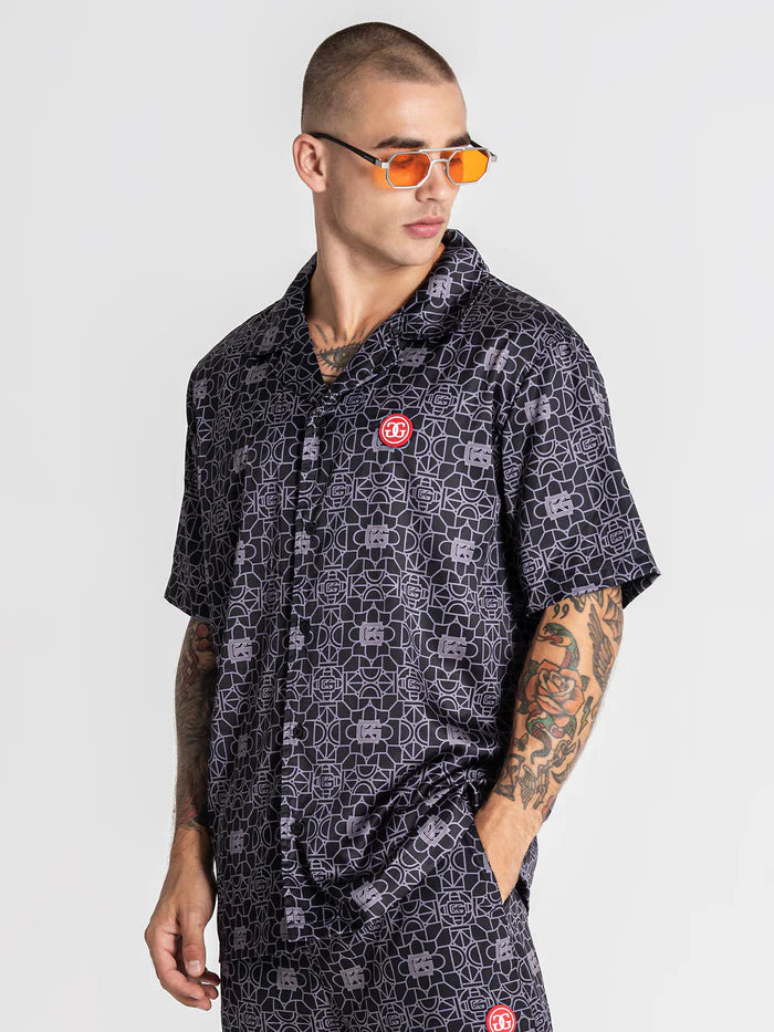 GIANNI KAVANAGH TILED SATIN SHIRT