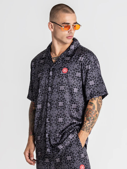GIANNI KAVANAGH TILED SATIN SHIRT