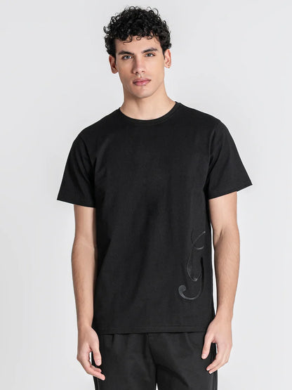 GIANNI GAVANAGH BLACK G EMBROIDERY T SHIRT