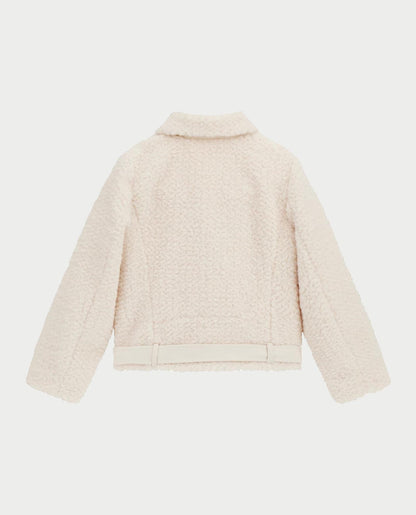 GUESS GIRLS' FAUX SHEEPSKIN JACKET