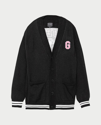 GUESS BACK EMBROIDERED KNITTED CARDIGAN