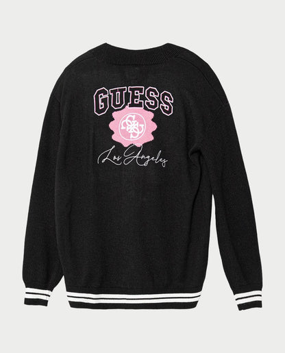 GUESS BACK EMBROIDERED KNITTED CARDIGAN