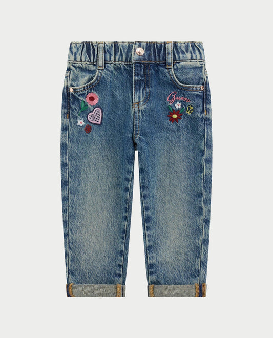 GUESS JEANS GIRLS RGD DENIM MOM FIT PANTS