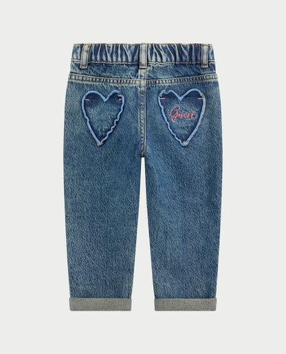 GUESS JEANS GIRLS RGD DENIM MOM FIT PANTS