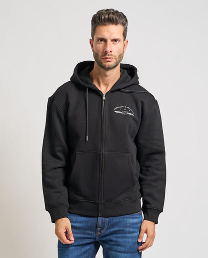 GUESS JEANS FRONT7BACK LOGO FULL ZIP FOOTER