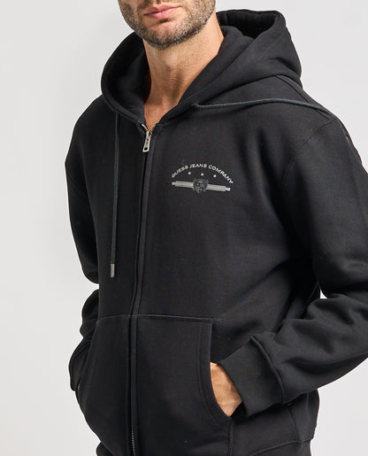 GUESS JEANS FRONT7BACK LOGO FULL ZIP FOOTER