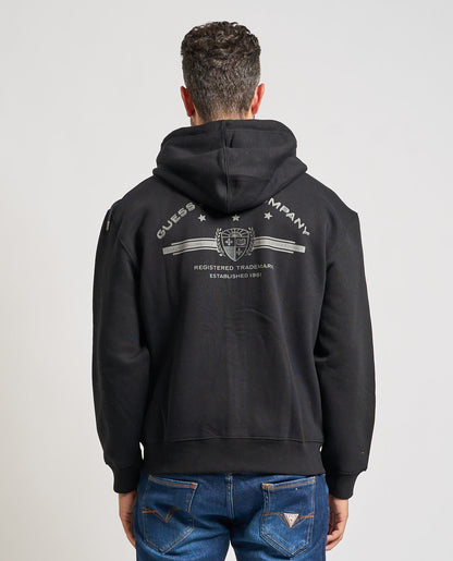 GUESS JEANS FRONT7BACK LOGO FULL ZIP FOOTER