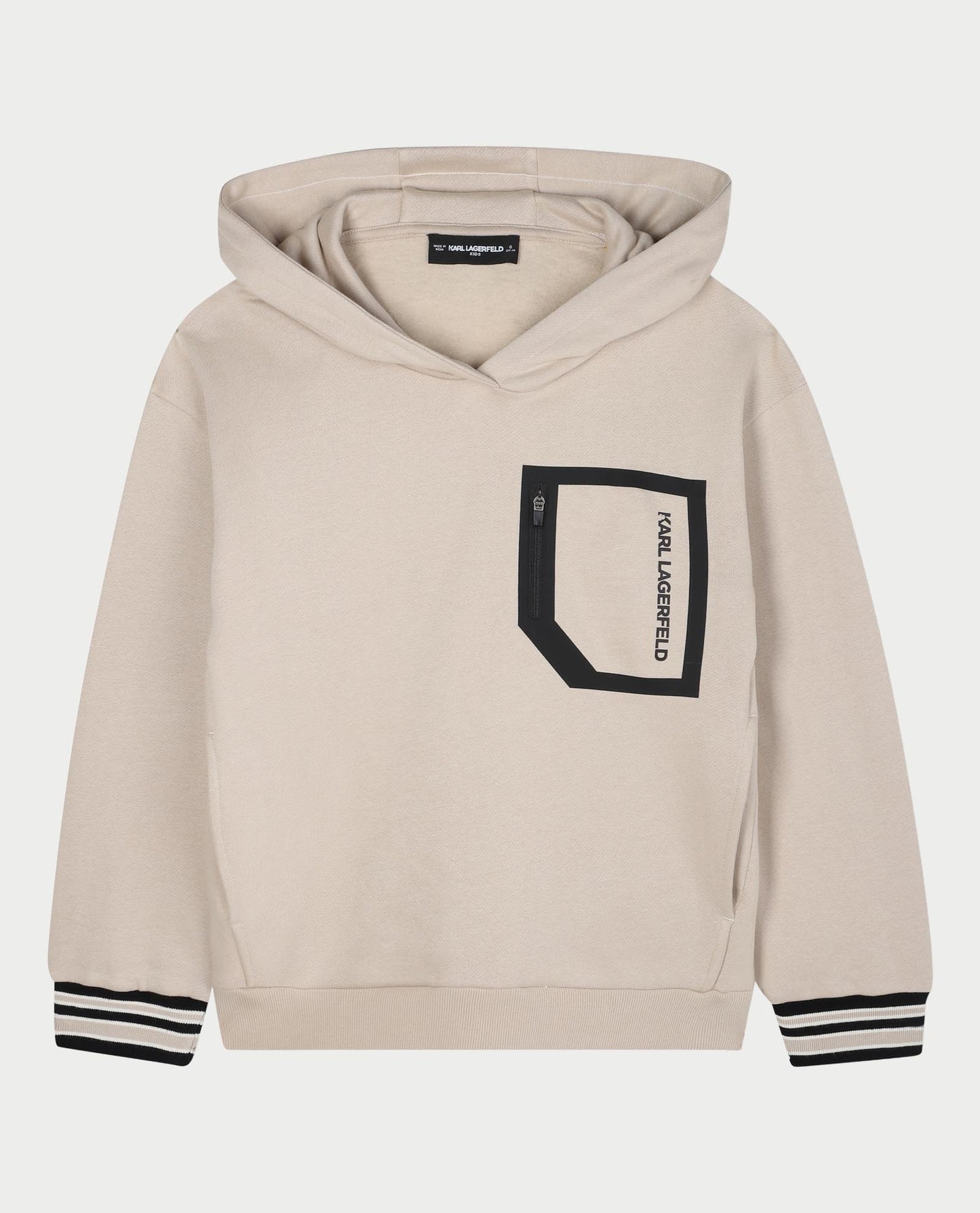 KARL LAGERFELD ZIP POCKET HOODED SWEATSHIRT