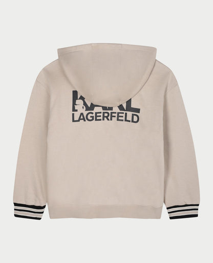 KARL LAGERFELD ZIP POCKET HOODED SWEATSHIRT