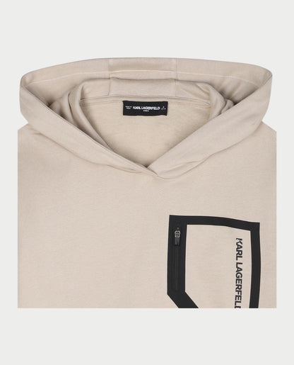 KARL LAGERFELD ZIP POCKET HOODED SWEATSHIRT