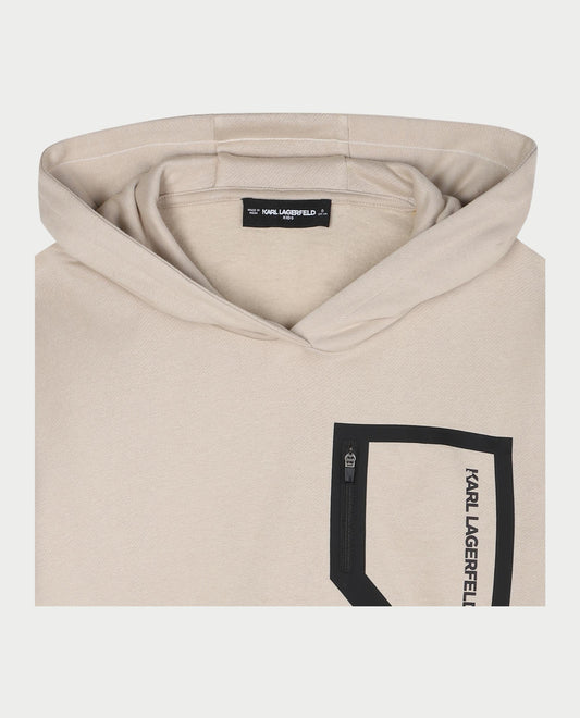 KARL LAGERFELD ZIP POCKET HOODED SWEATSHIRT