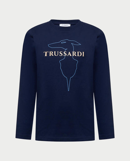 TRUSSARDI KIDS KIEMU EMBROIDERY T SHIRT