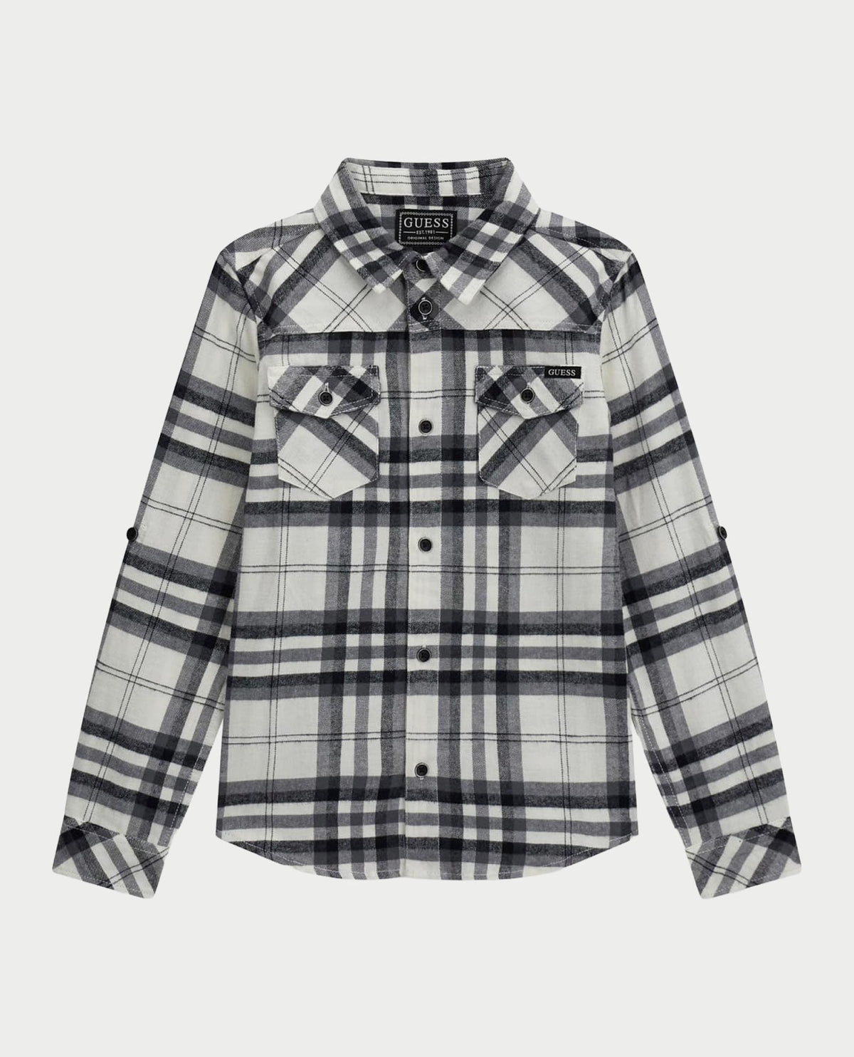 GUESS KIDS FLANNEL ADJUSTABLE LS SHIRT
